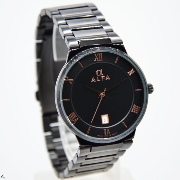 jam tangan / Watch_Id Pria Original Alfa 88083 Black.