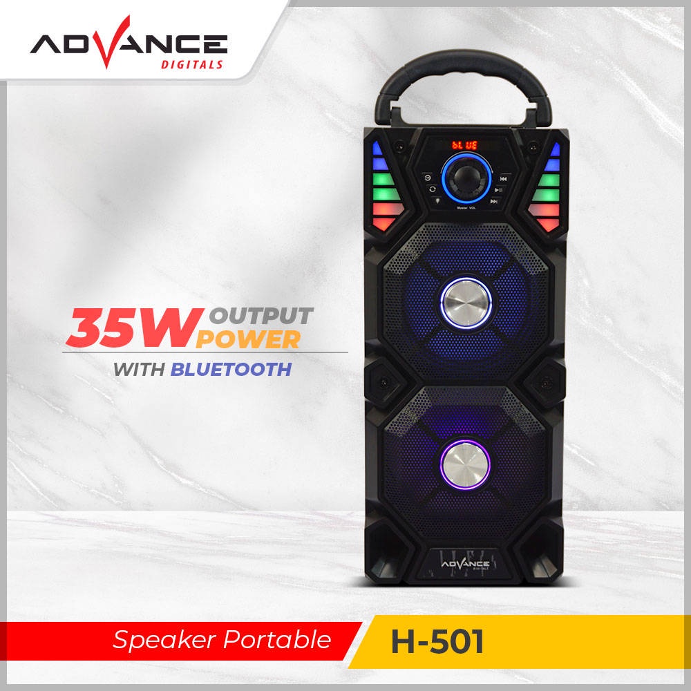 【READY STOCK】 Advance 5&quot; Dual Speaker H501 Bluetooth Free 1 Mic Portable USB Radio 4000Mah Charge