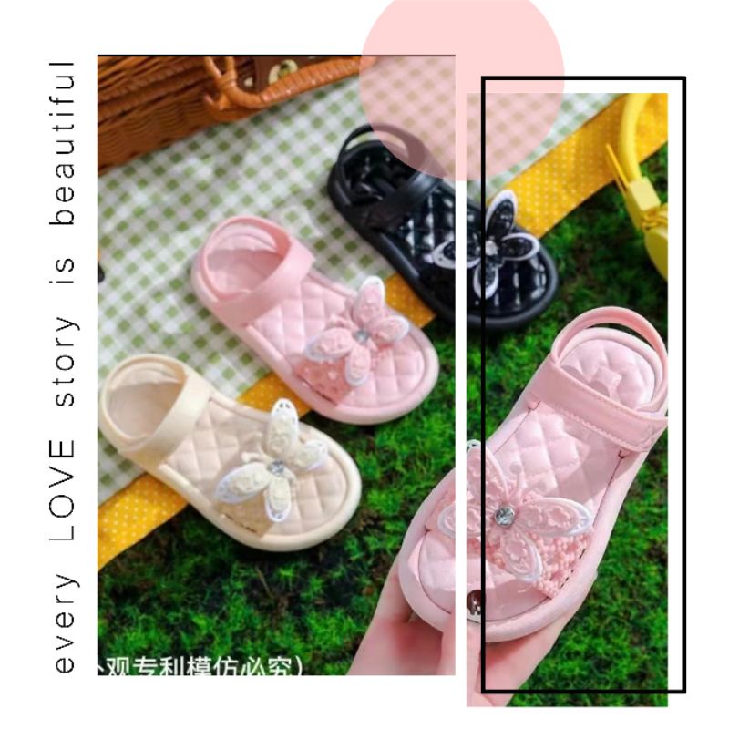 Sandal Jelly Anak Pita Brukat Import Higt Quality S2