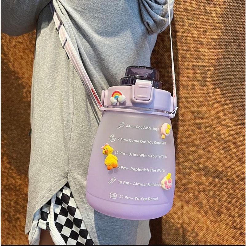 FREE STIKER 3D&amp;3D Botol Minum 1.3 Liter/1300ML Korea VIRAL ANAK SEKOLAH OLAHRAGA HANGOUT 1.3 LITER