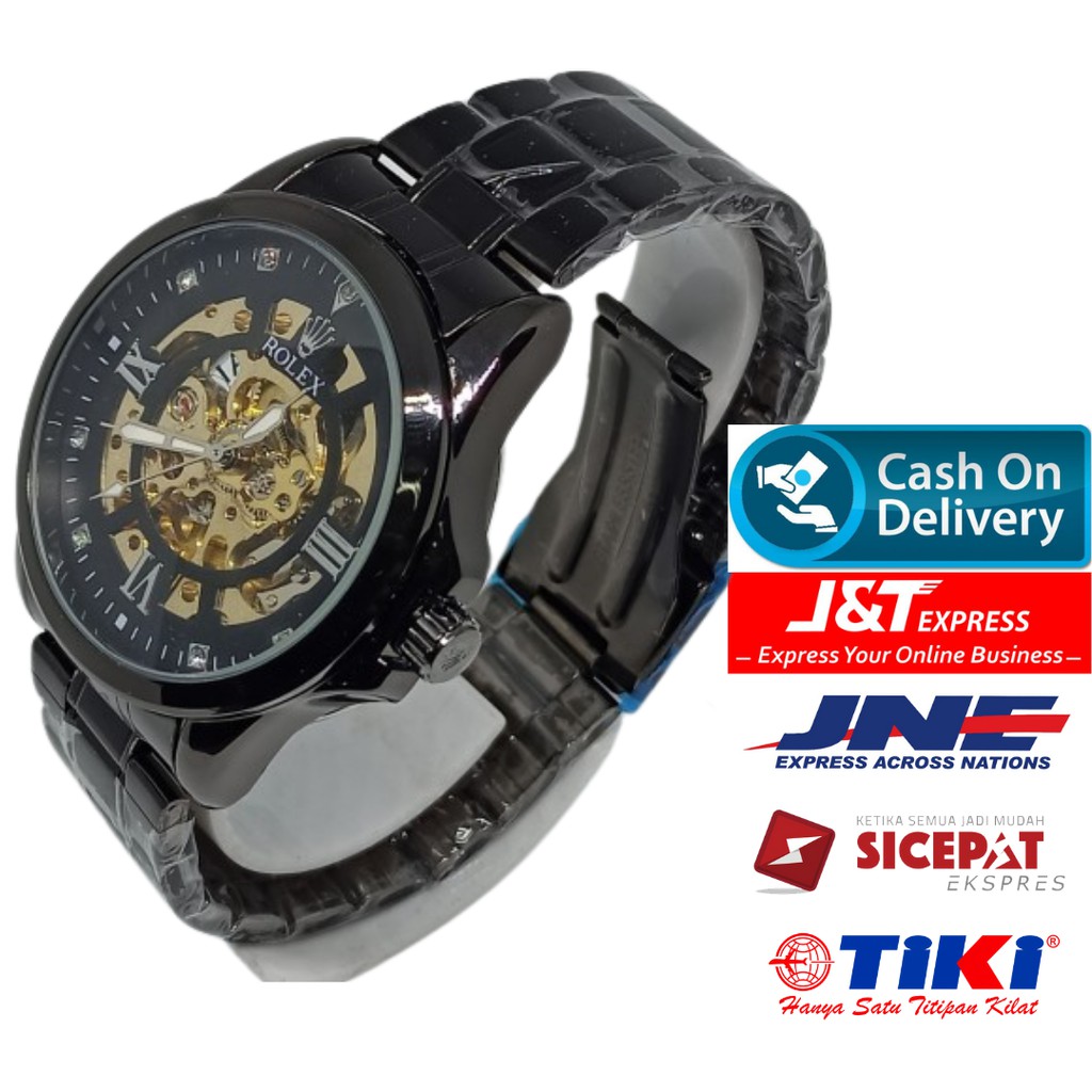 Jam Tangan Pria Rolex Automatic kw super Transparan All Black