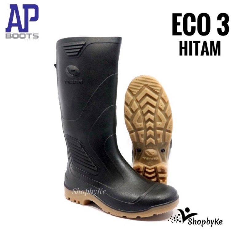 Sepatu Boots Karet merk AP Terra Eco 3 Hitam Size 38-43