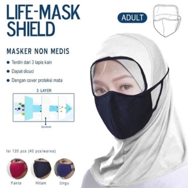 MASKER LIFE MASK SHIELD BY JUNIOR WARDROBE ORIGINAL (Readystock) / masker kain / masker 3 lapis / masker anak