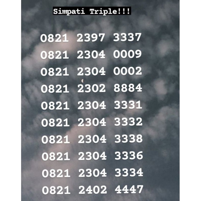 Nomor Cantik Telkomsel Triple