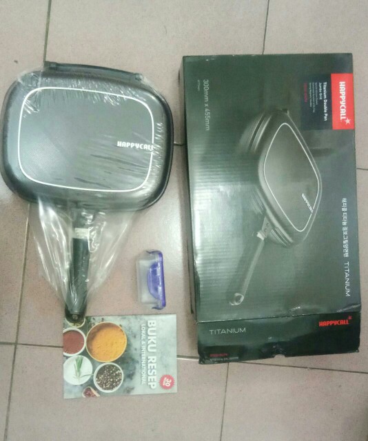 Peralatan Masak Ori Korea Happycall Titanium Jumbo Grill Double Pan