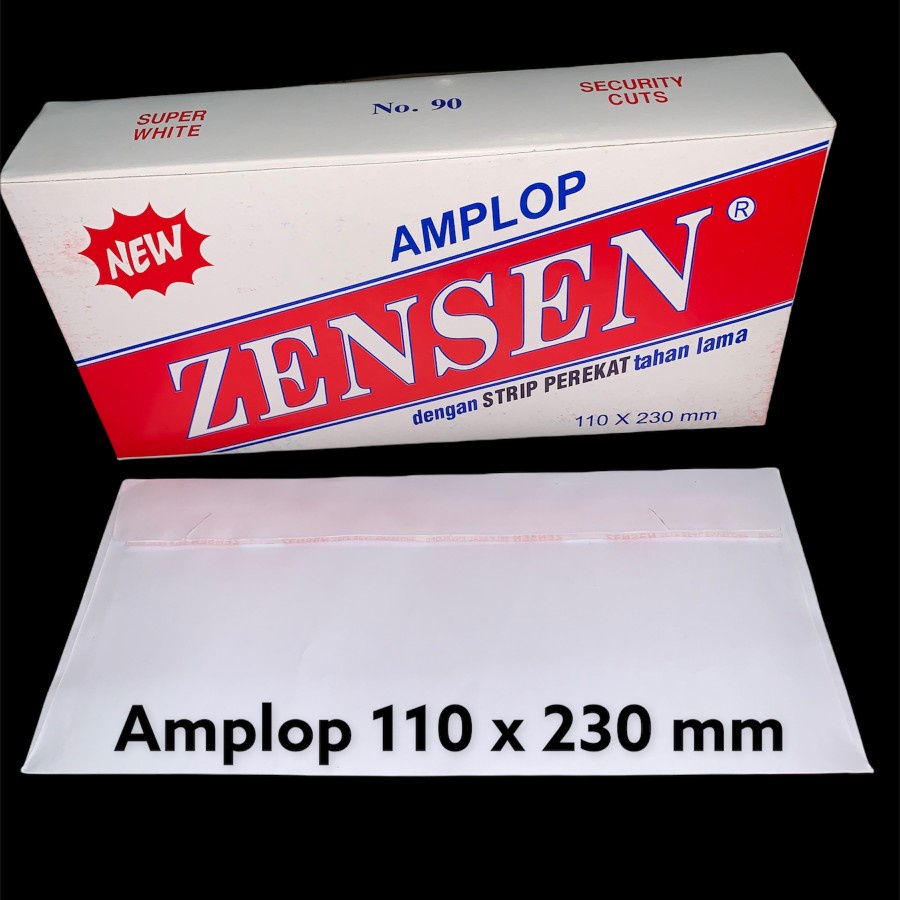 

Amplop Zensen AA no 90 Panjang 110 x 230 mm Polos Pakai Lem Perekat
