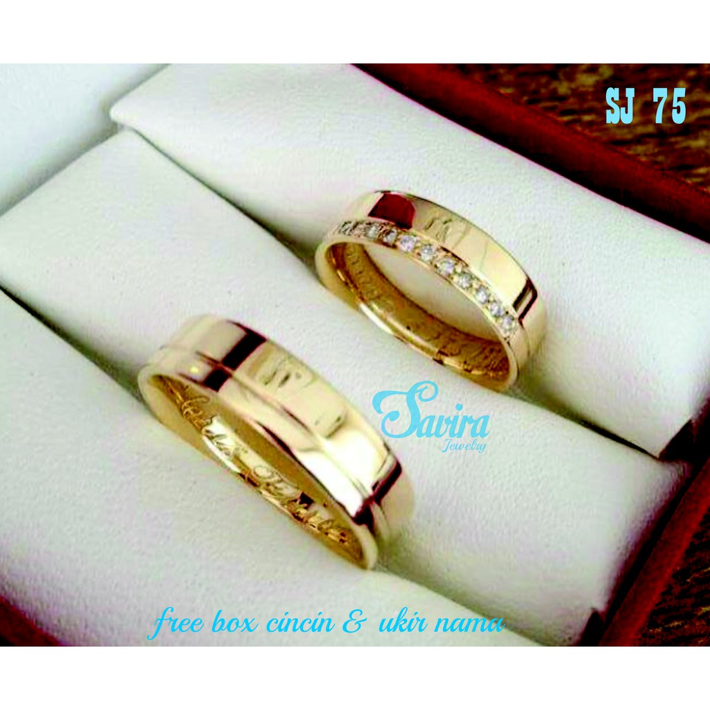 CINCIN KAWIN NIKAH TUNANGAN PALLADIUM EMAS PERAK COUPLE SJ 75