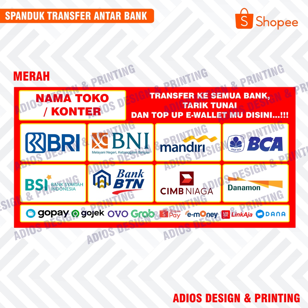 Jual Cetak Spanduk Banner Backdrop Transfer Bank Agen Brilink Ukuran