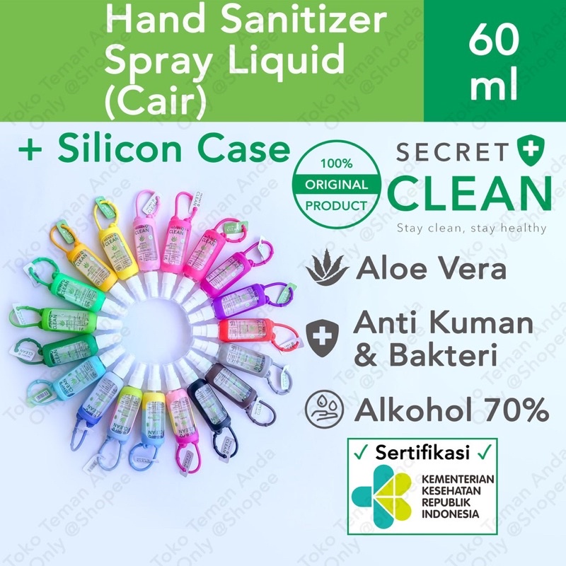 SECRET CLEAN HAND SANITIZER - FREE SILICON CASE