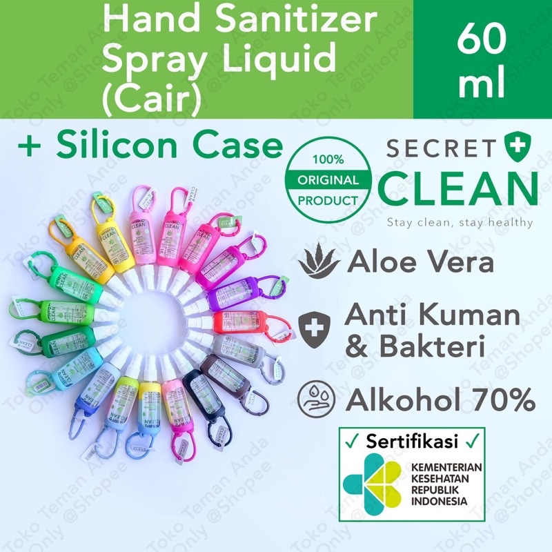 SECRET CLEAN HAND SANITIZER - FREE SILICON CASE