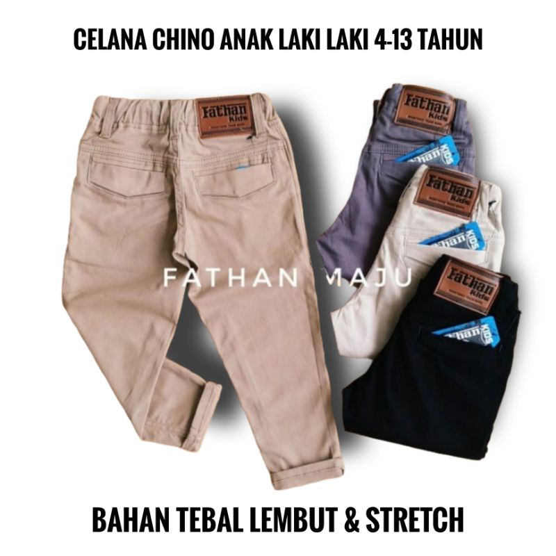 Celana Chinos Panjang Anak laki laki 4-13 tahun Bahan Katun Kampas Terlaris Termurah Terbaru