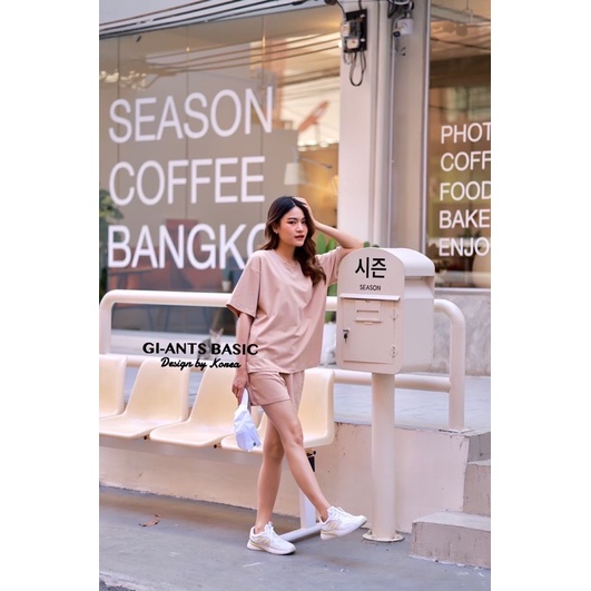 SET WANITA GIANTS BASIC MODEL OVERSIZE CELANA PENDEK/BAJU SET BANGKOK (BJGB337)