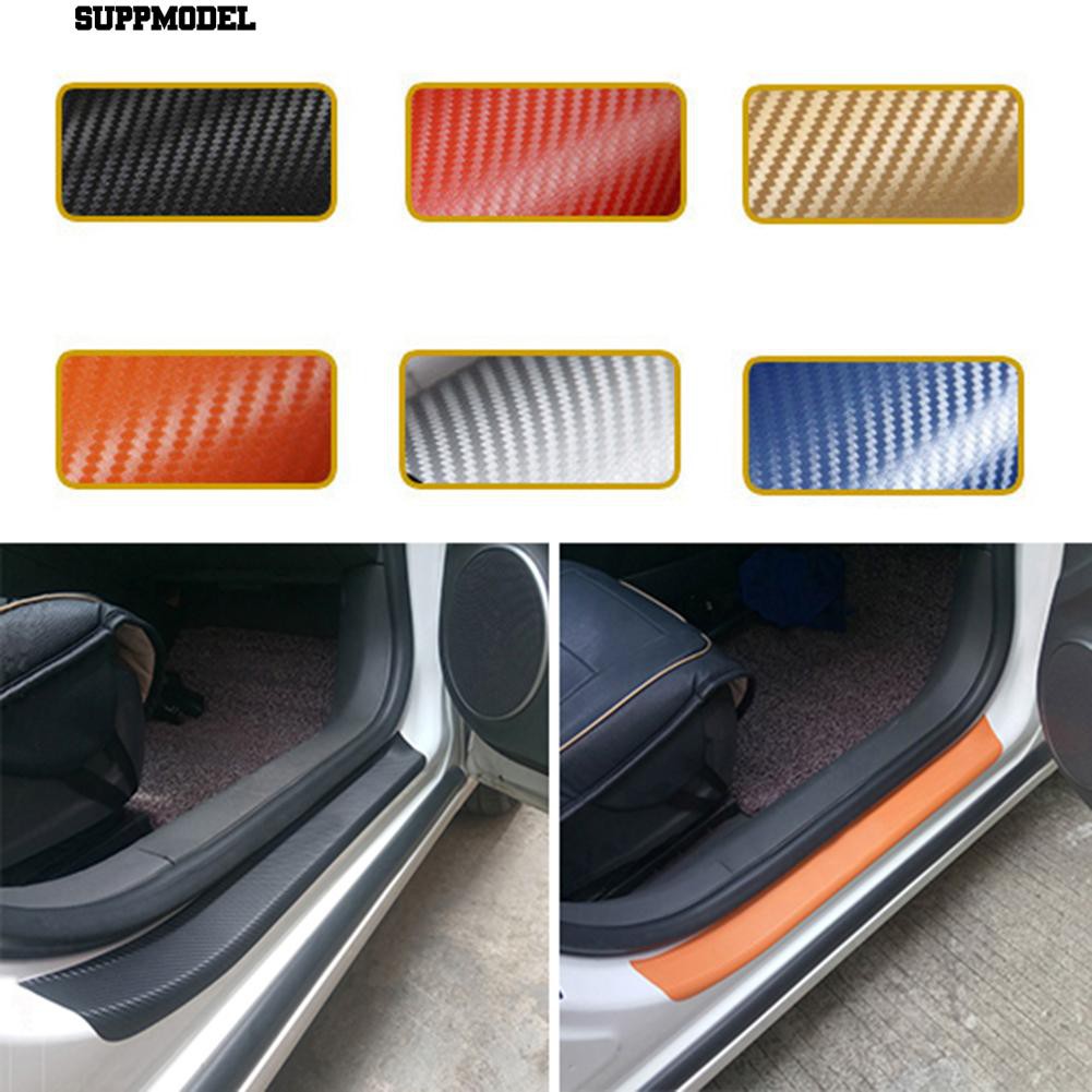 Suppmodel Universal Carbon Fiber Anti Gores Pintu Mobil Sill Pelindung Sticker Pad Decor