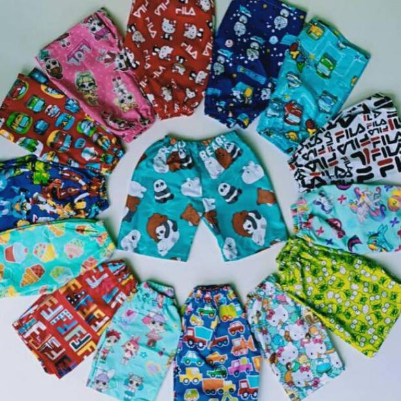grosir celana anak karakter motif anak murah.celana kolor anak murah. celana pendek anak. celana pen