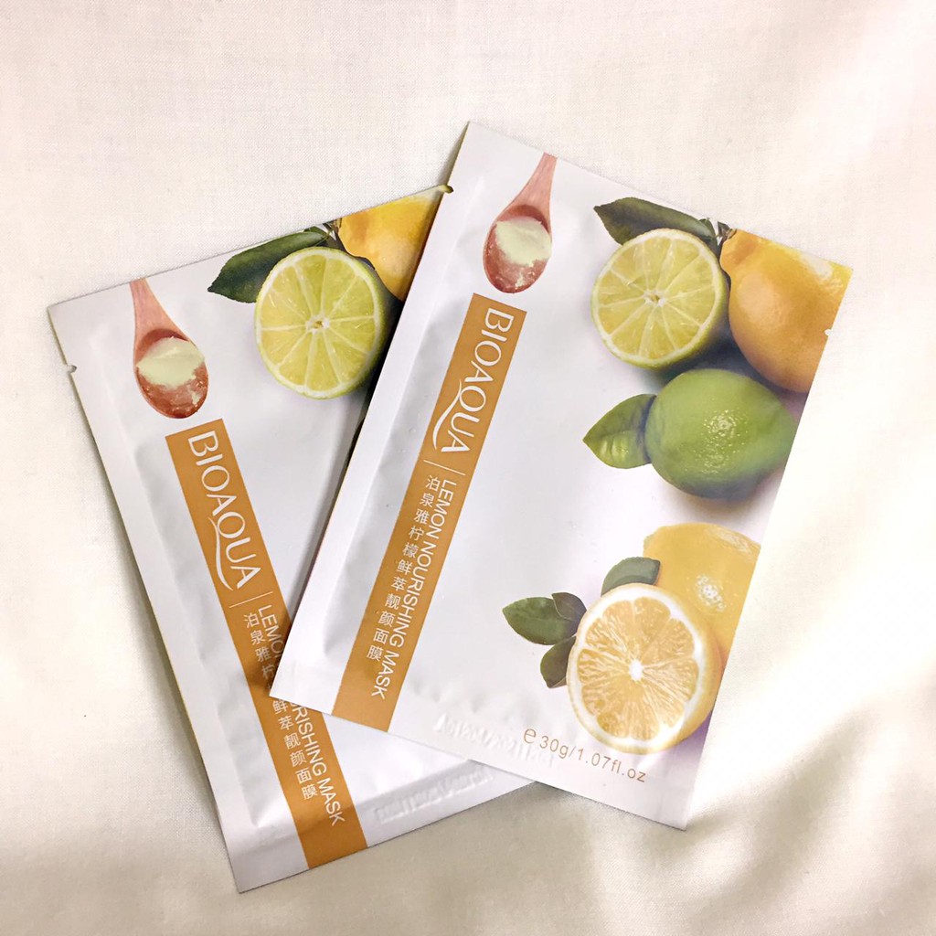 Bioaqua Lemon Nourishing Sheet Mask Masker Wajah Varian Lemon Indonesia