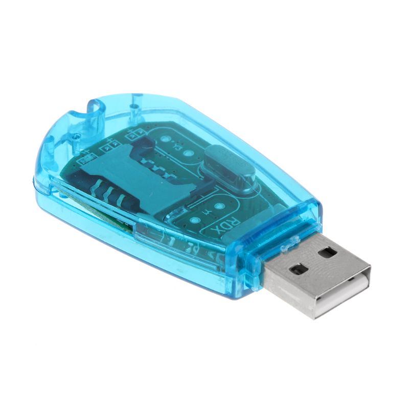 Btsg Fashion Blue SIM Card Reader Copy Cloner Writer SMS Cadangan Untuk GSM/CDMA+CD USB