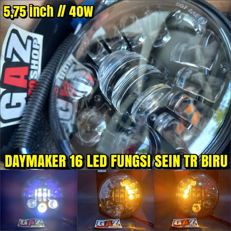 DAYMAKER 5 75 inch 16 LED Lampu Depan CB Tiger Headlamp Japstyle Custom