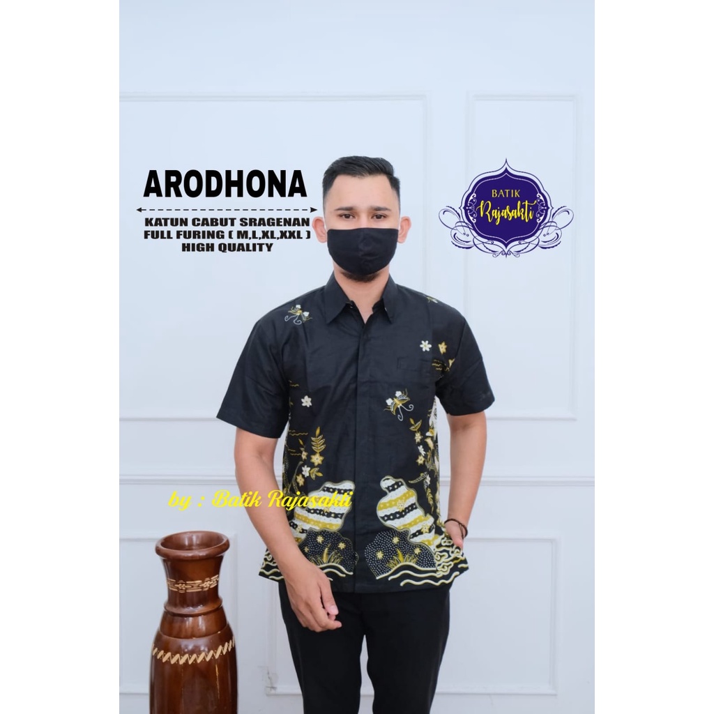 ARODHONA RAJASAKTI BATIKSOLOAMANAH KEMEJA BAJU BATIK PRIA SOLO LENGAN PENDEK PANJANG LAPIS FURING ATASAN BATIK PREMIUM MODERN KATUN HALUS GHANIM SULAIMAN  ADINATA COLET CAHAYA  SULTAN SOGAN MANUK TARUNG 2 MANUK TARUNG PEN MATAHARI BERSINAR SEPENGGAL