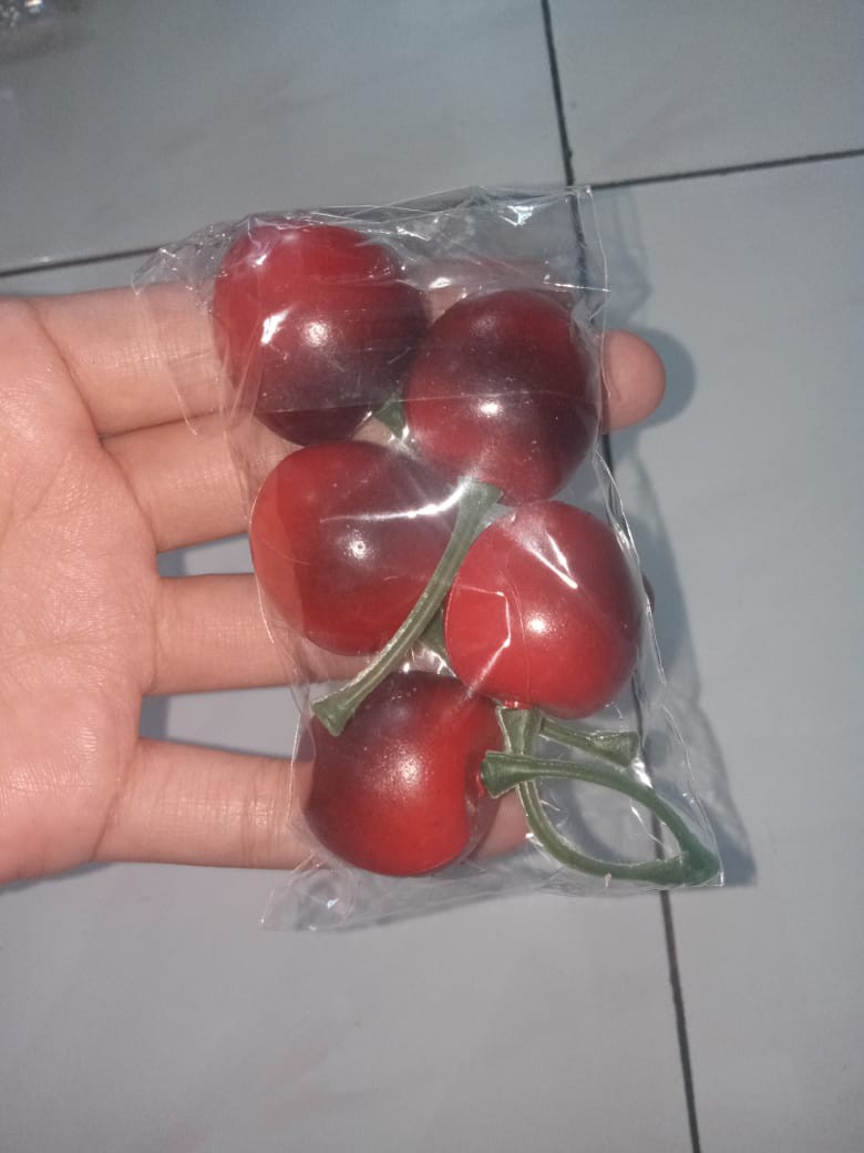 Buah Cherry Artificial ( Min Order 10pc )