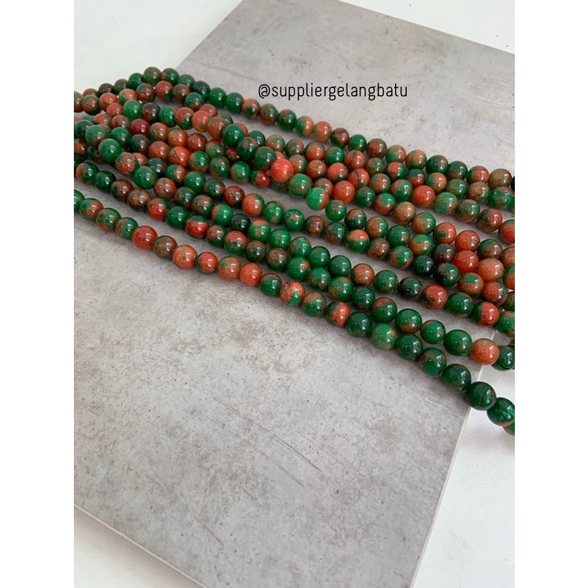 manau mangga 10mm garnet HIJAU orange aksesoris bracelet necklackle bahan kalung gelang kerajinan tangan craft manik