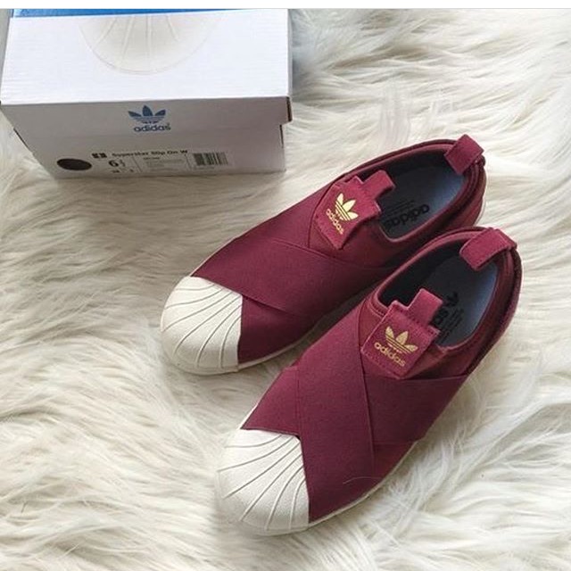 adidas slip on maroon