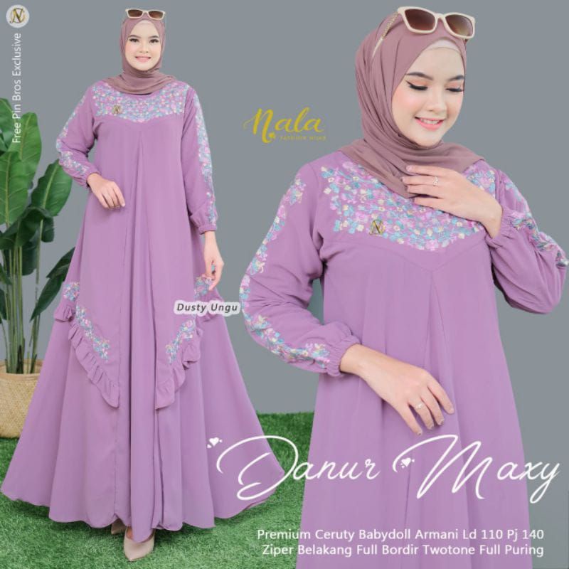 Danur maxy / gamis ceruty babydol premium / gamis bordil