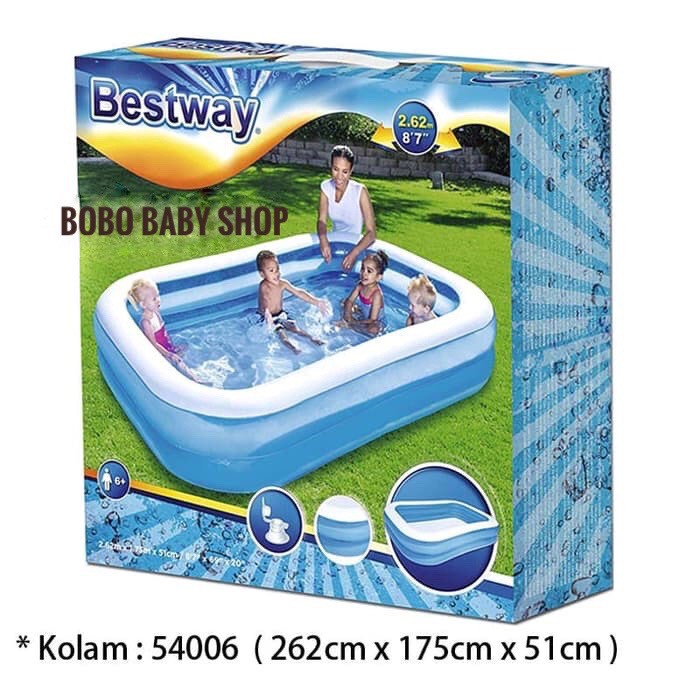 PAKET Bestway 54006 Rectangular Kolam Family Pool + Pompa Listrik