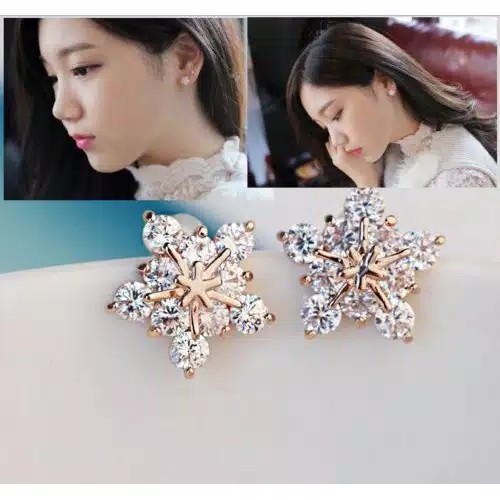 Anting Tusuk Kristal Motif Slowflake Terlariss !!!