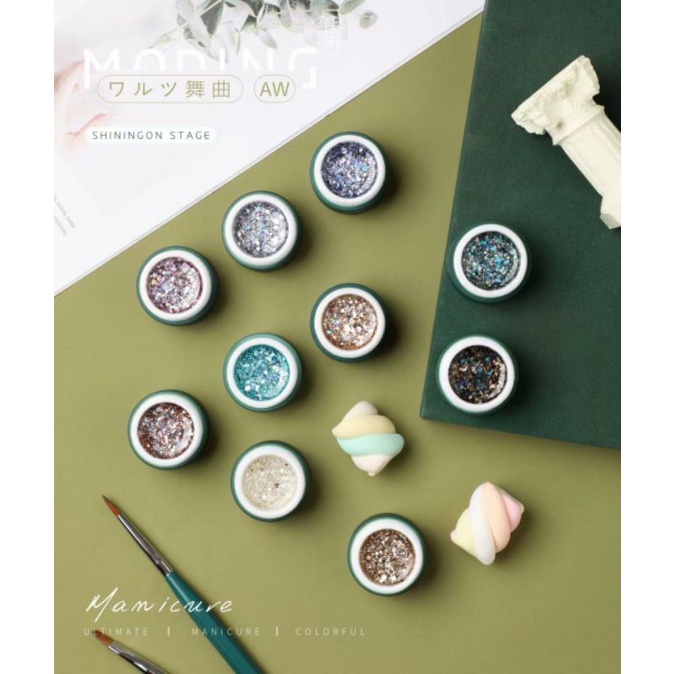 MODING NAIL GEL POLISH SET KUTEK GEL PAINTING JAR 5G SUPER PIGMENTED CAT KUKU
