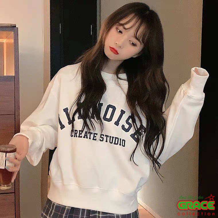 Modis | Sweater Wanita Noise | Outer Sweater Crop | Sweater Oversize | Crop Oversize Korea | Sweater