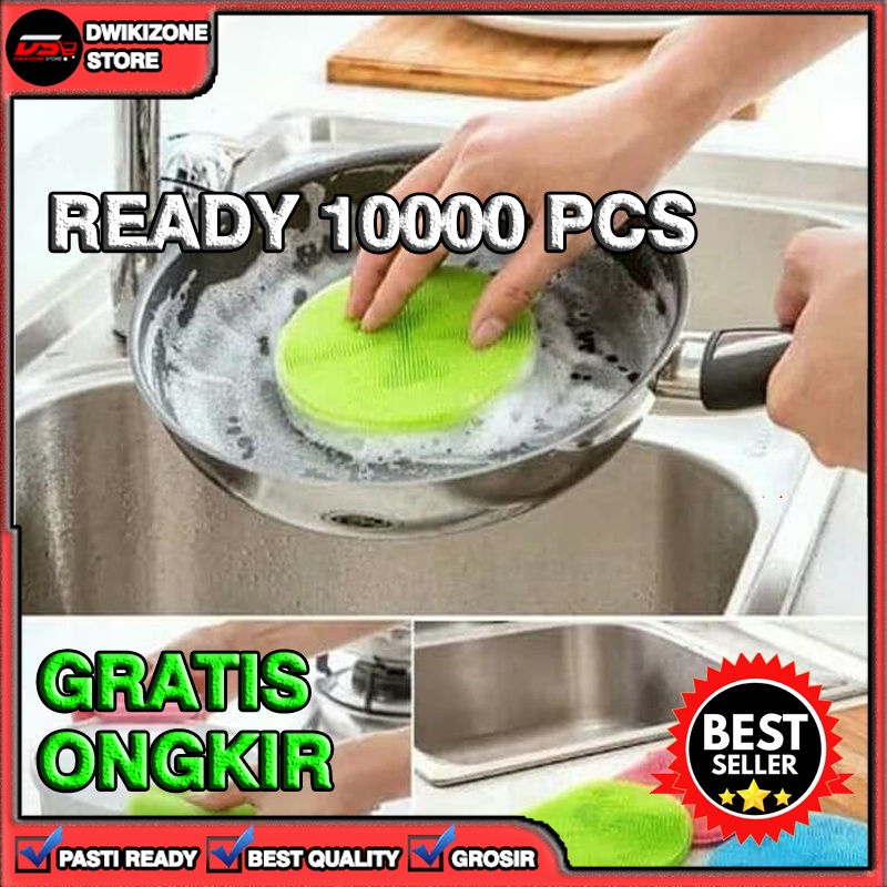 [100% ORIGINAL] SPON SILIKON CUCI PIRING SILICON BULAT SIKAT ANTI KUMAN SPONGE