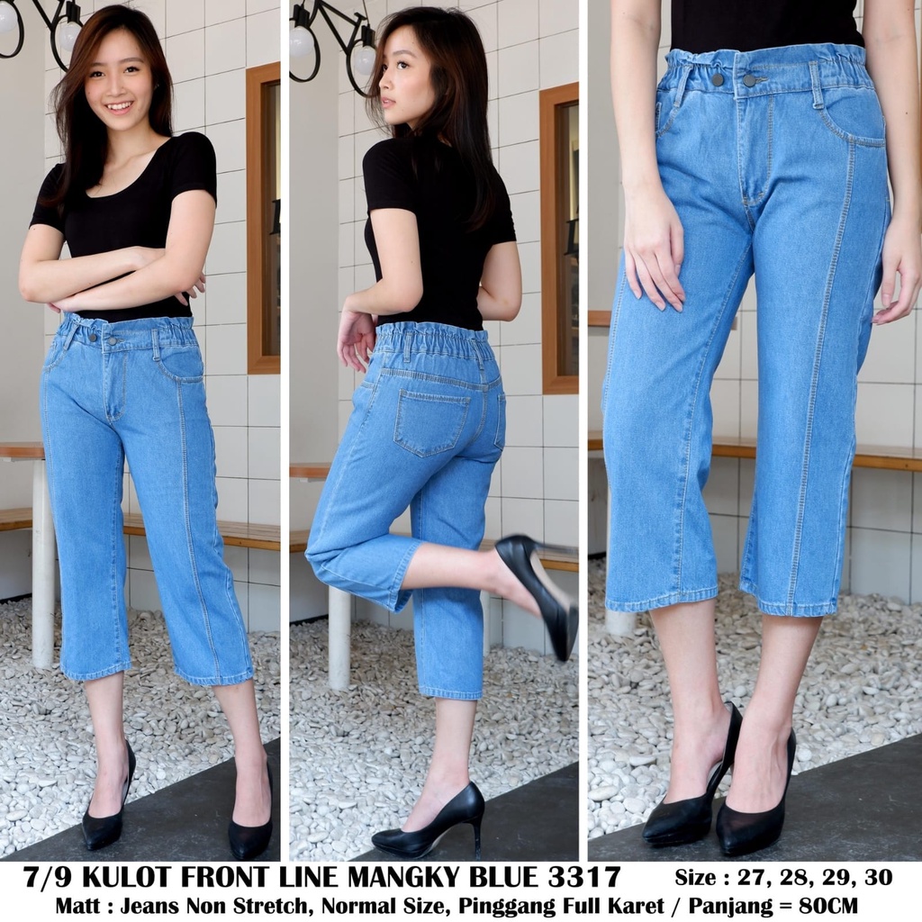 [SIPSTORE]  KULOT JEANS WANITA BF JEANS NON STRETCH HITS MURAH KEKINIAN STYLE KULOT 7/9 FRONT LINE
