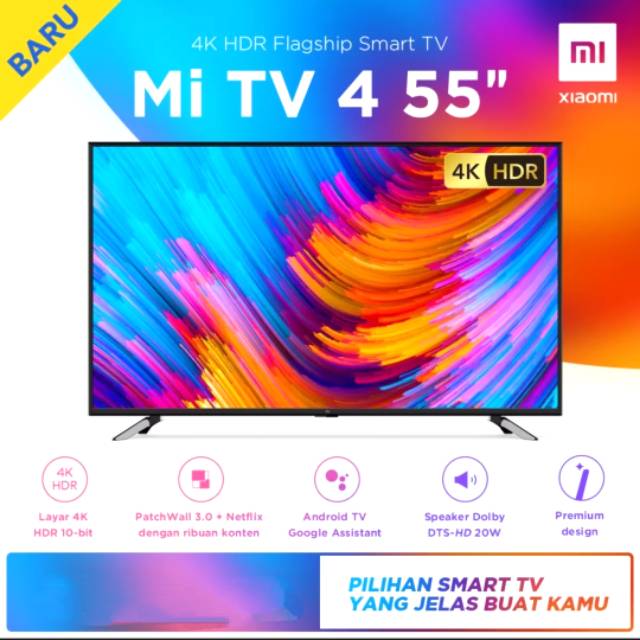 Xiaomi Mi TV 4 55" inch 4K UHD Flagship Smart TV, Android 9