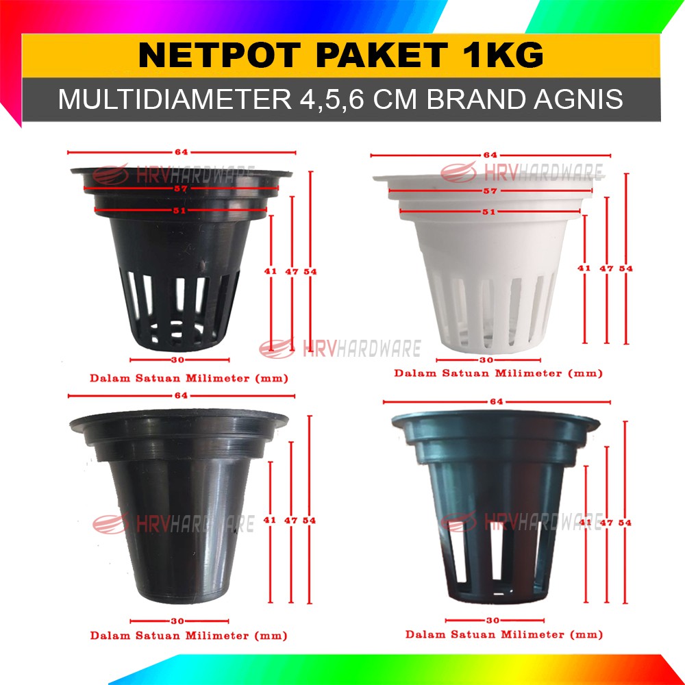 PAKET NETPOT HIDROPONIK AQUAPONIK BERAT 1 KG