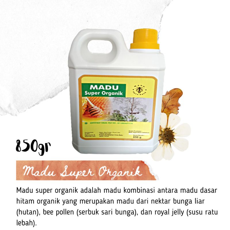 

Madu Lebah Liar/Hutan Super Organik 3in1 Netto 850gr Jerigen (Madu Kota Batu)