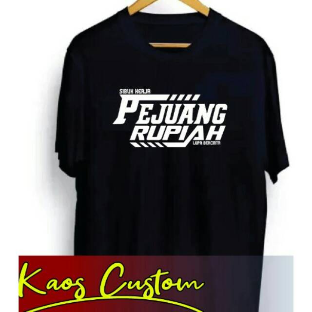 KAOS PEJUANG RUPIAH SIBUK KERJA BAJU LENGAN PENDEK HITAM PEJUANG RUPIAH DISTRO