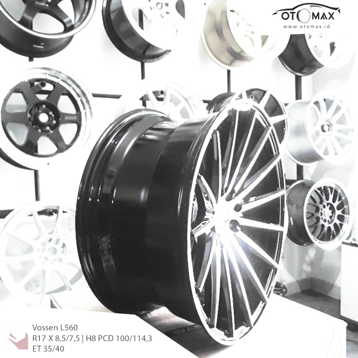 Terbaru Velg Mobil Vossen (L560) Ring 17 Gloss Black Machine Face