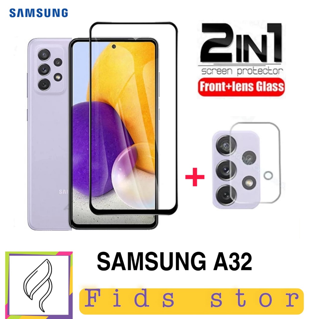 PROMO Paket 2 IN 1 Tempered Glass Layar SAMSUNG A32 &amp; Tempered Glass Lensa Camera SAMSUNG A32