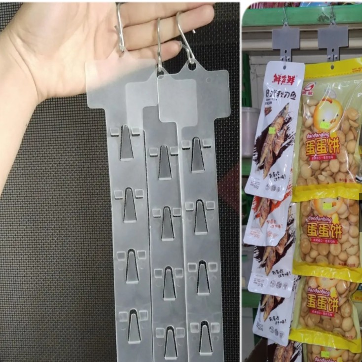 1Pc Pvc Injection Plastic Food Supermarket Hanging Strip / Balloon Connect Chain Tape Strip /Transparent Hanging Strip