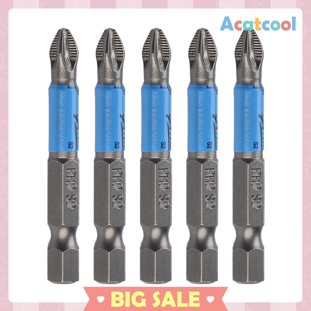 50mm PH2 S2 Cross Bit Drill Head Anti Slip Hex Shank Screwdriver Drill Bit