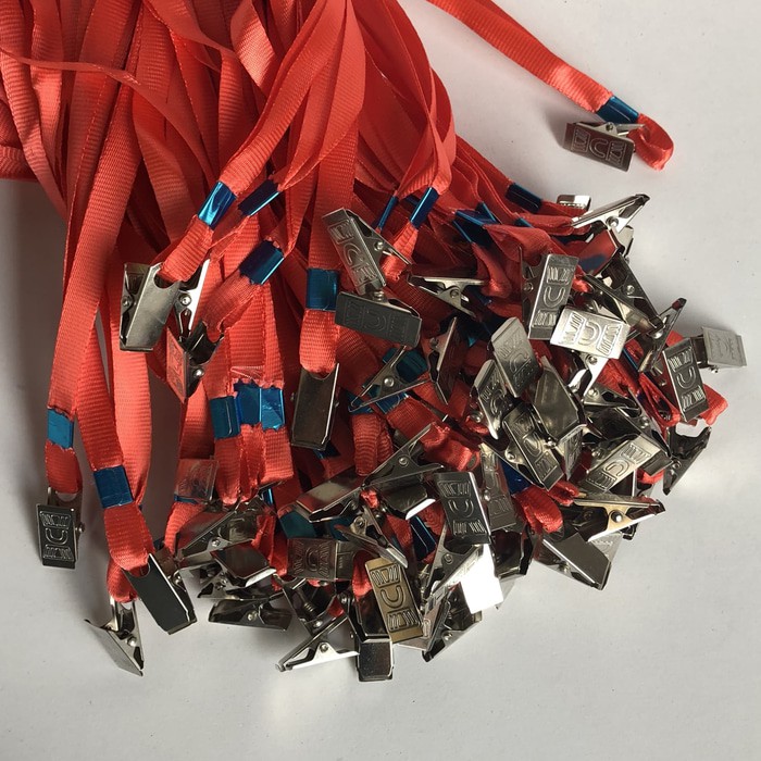 

Stok Ready tali name tag lanyard jepit 100 pcs Diskon