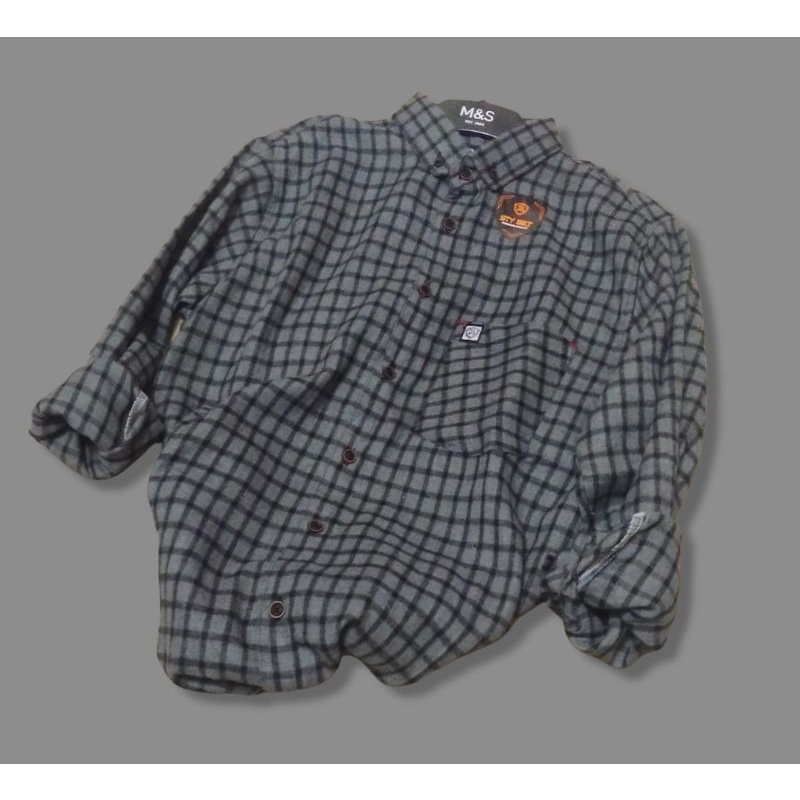 Kemeja pria distro dewasa garis lengan panjang slimfit terbaru 2021 import big size quiksilver emba