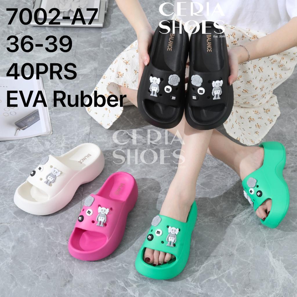 BALANCE EVA Sandal Slop Wanita Wedges Import Tebal 5 Cm Elmo XX Jabbitz Bahan Spons Super Ringan Empuk Elastis Non-Slip Sole