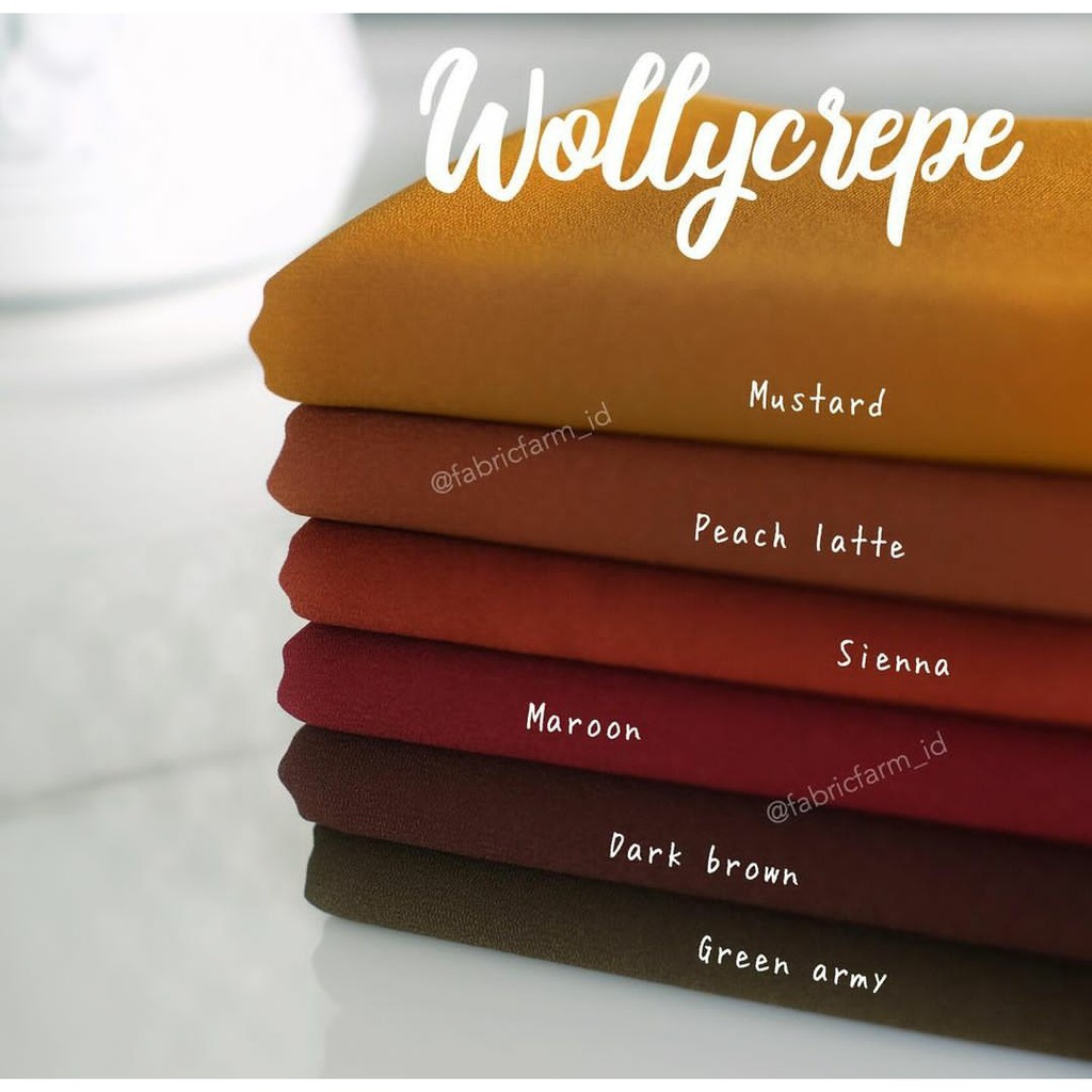 Kain Wollycrepe Grade A untuk Gamis,tunik,kulot,rok,jilbab,setcel