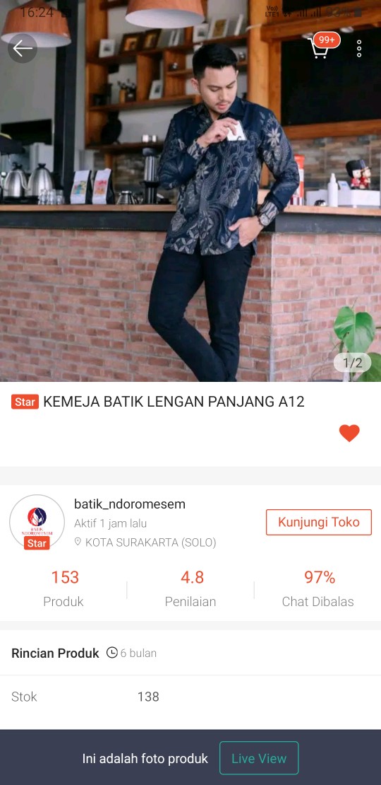 Kemeja Batik Lengan Panjang A12