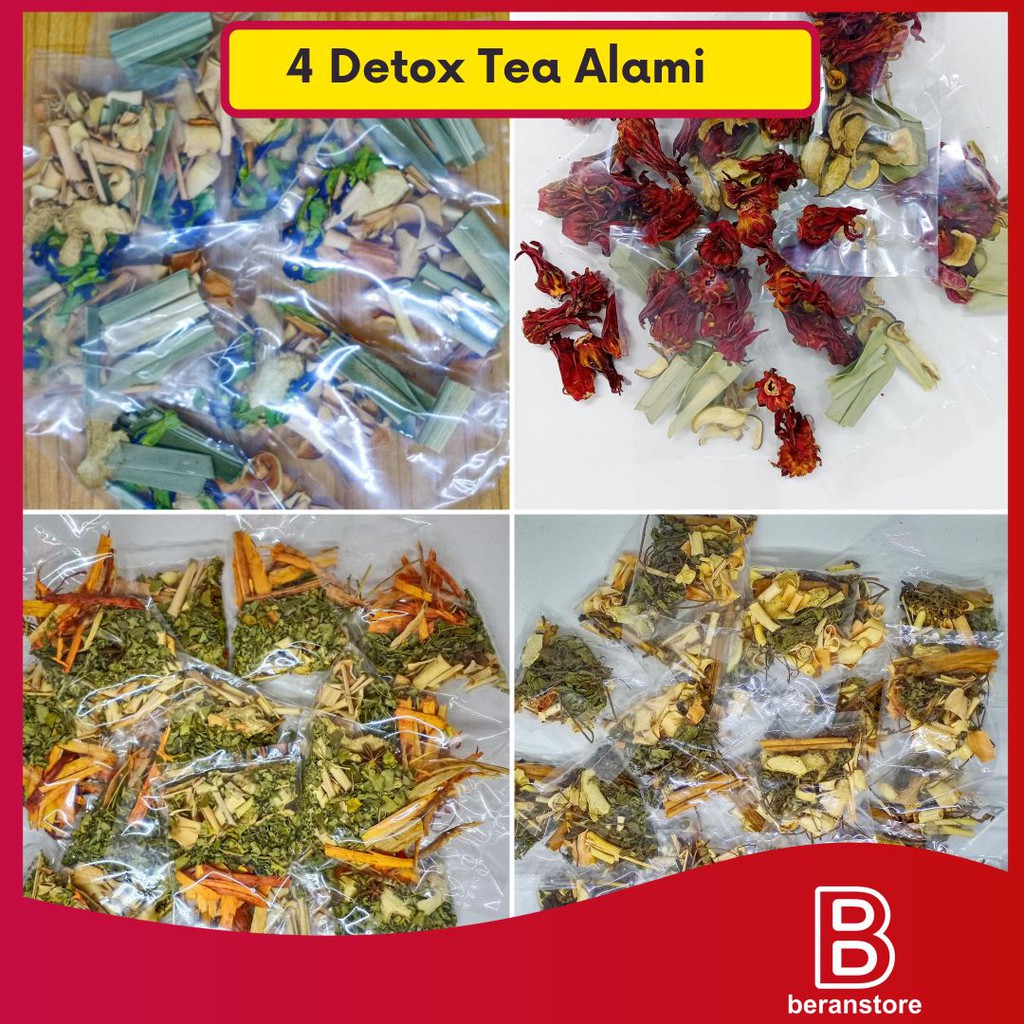 

4 DETOXTEA! Minuman Herbal Alami Ultimate JSR Teh Daun Kelor Moringa Bunga Telang Rosella Merah