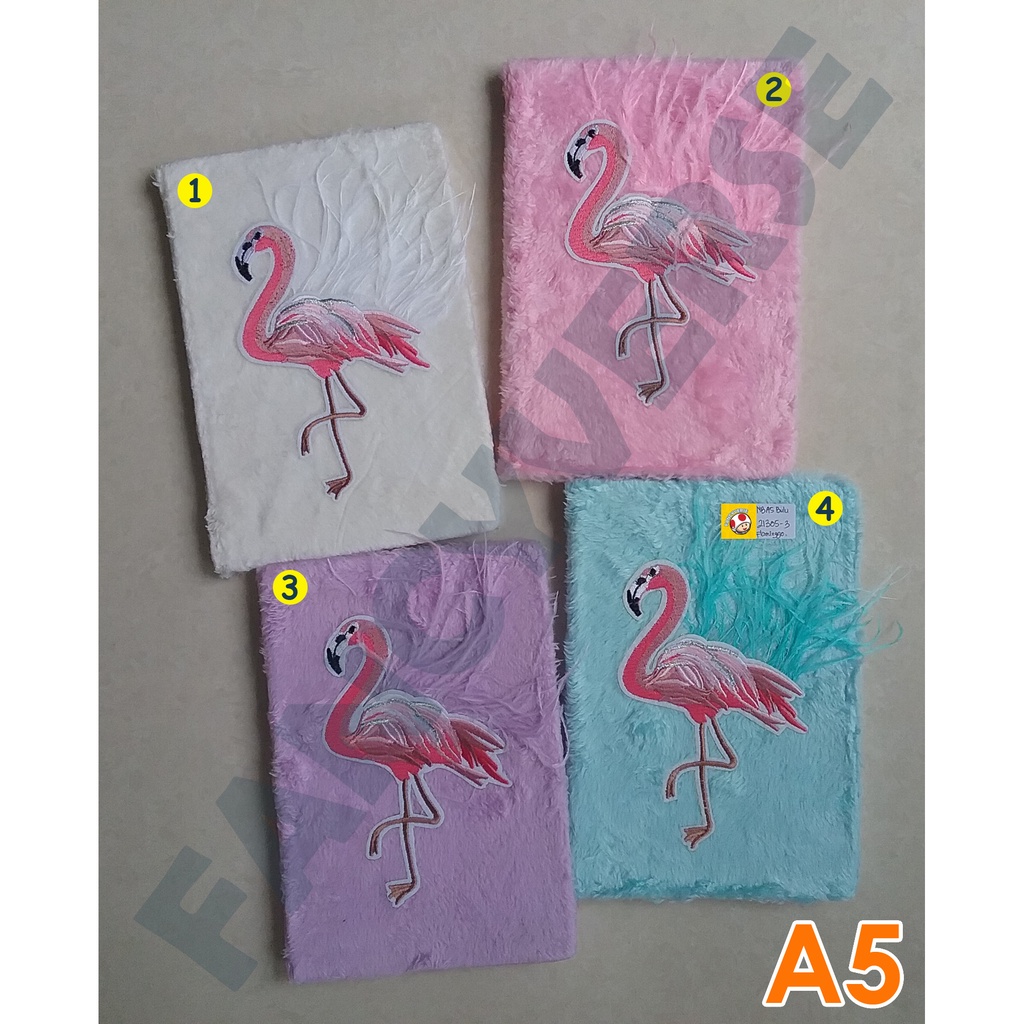 

Notebook Hardcover Bulu A5 Flaminggo / Agenda Diary Notes Buku Catatan