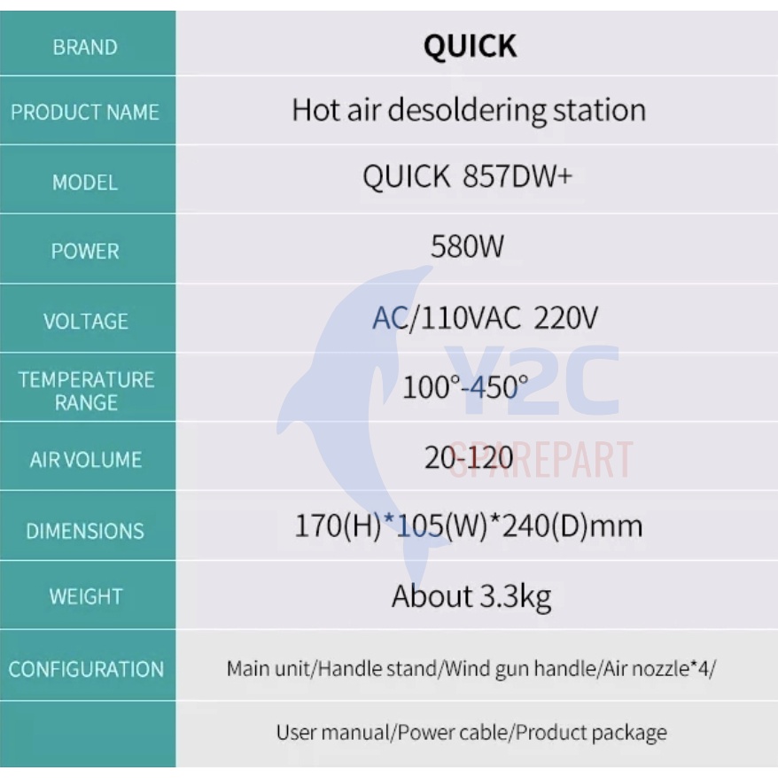 BLOWER / SOLDER UAP QUICK 857DW+ ORIGINAL / ALAT SERVIS SERVICE HP LENGKAP TERLENGKAP TERMURAH