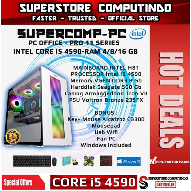 PC Rakitan Office Core i5-RAM 4/8/16GB-PRO 11 Series-Siap Pakai