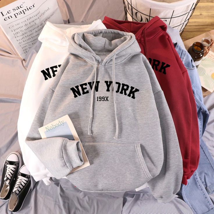 Parisdivarious Sweater Hoodie Jemper New York 199x Bahan Fleece Size S - XXL (Pria &amp; Wanita)